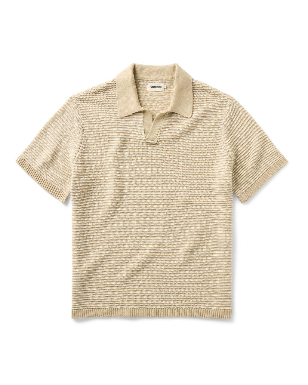 The Valencia Sweater Polo in Sand Stripe