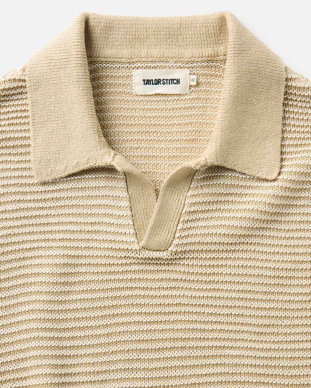 The Valencia Sweater Polo in Sand Stripe