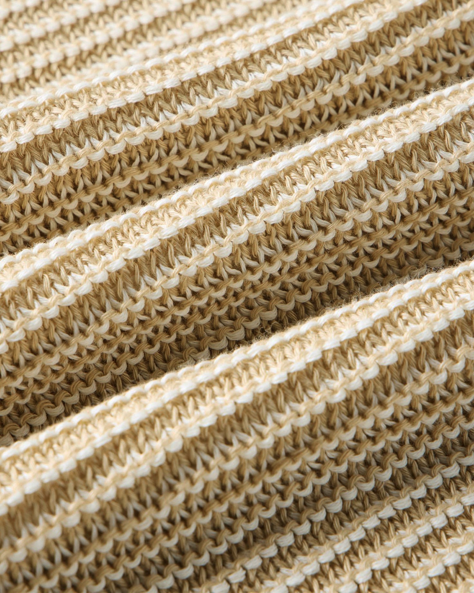 The Valencia Sweater Polo in Sand Stripe